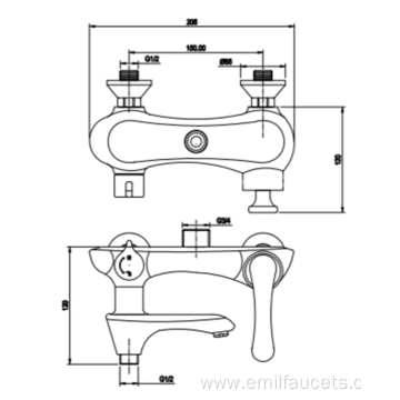 Bathtub spout faucet to shower converter with diverters